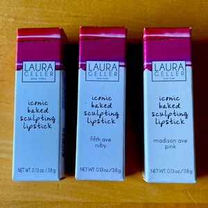 Laura Geller Lot Lipstick Iconic Baked Sculpting Lipstick Red Pink NEW